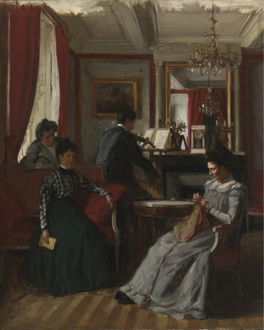 Salon de famille by Rene-Franaois-Xavier Prinet,A3(16x12")Poster