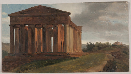 A Temple in Agrigento, Sicily, vintage artwork by Gustaf Soderberg, A3 (16x12") Poster Print