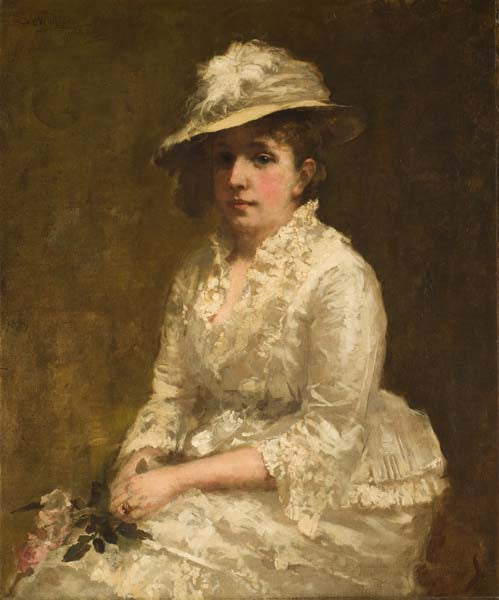 Portrait of Katherine Stanley White, vintage artwork by Sarah Wyman Whitman, 12x8" (A4) Poster