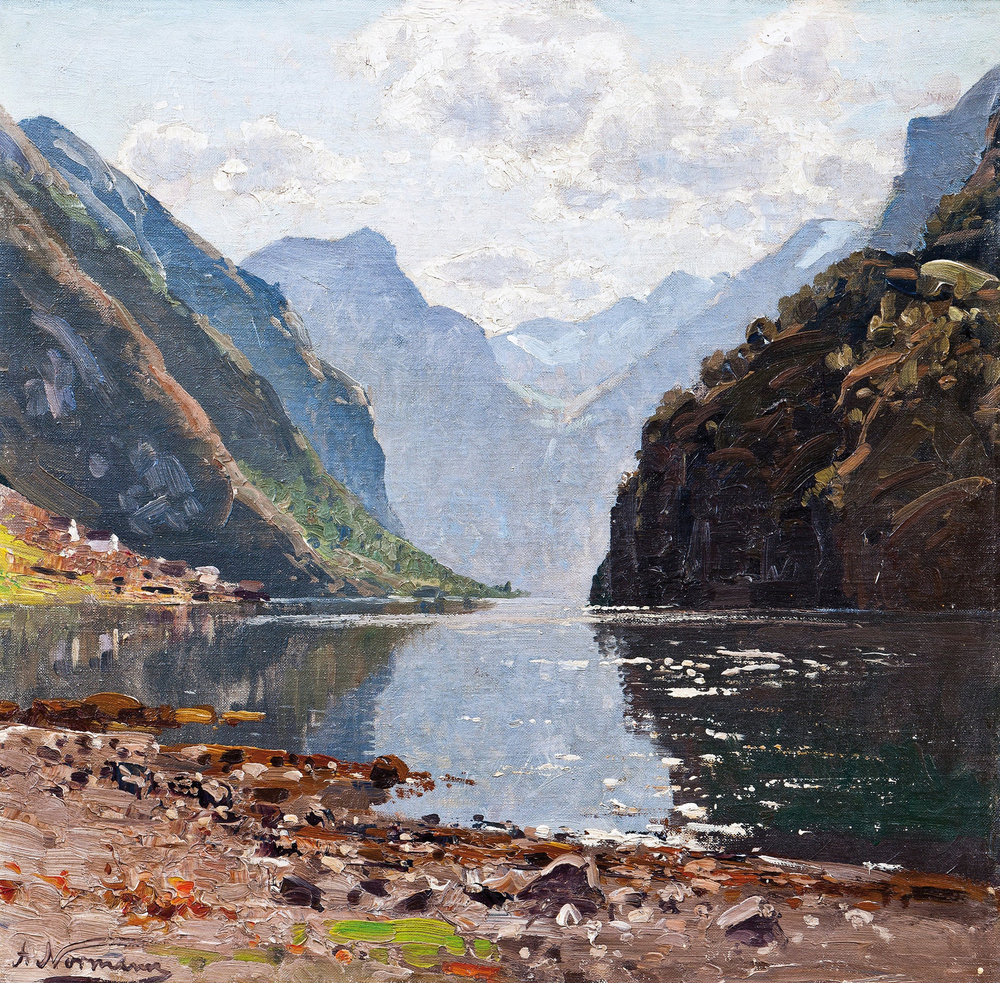 Raftsund, vintage artwork by Adelsteen Normann, 12x8" (A4) Poster