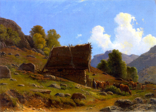 Peasant's Hut, vintage artwork by Knud Andreassen Baade, A3 (16x12") Poster Print