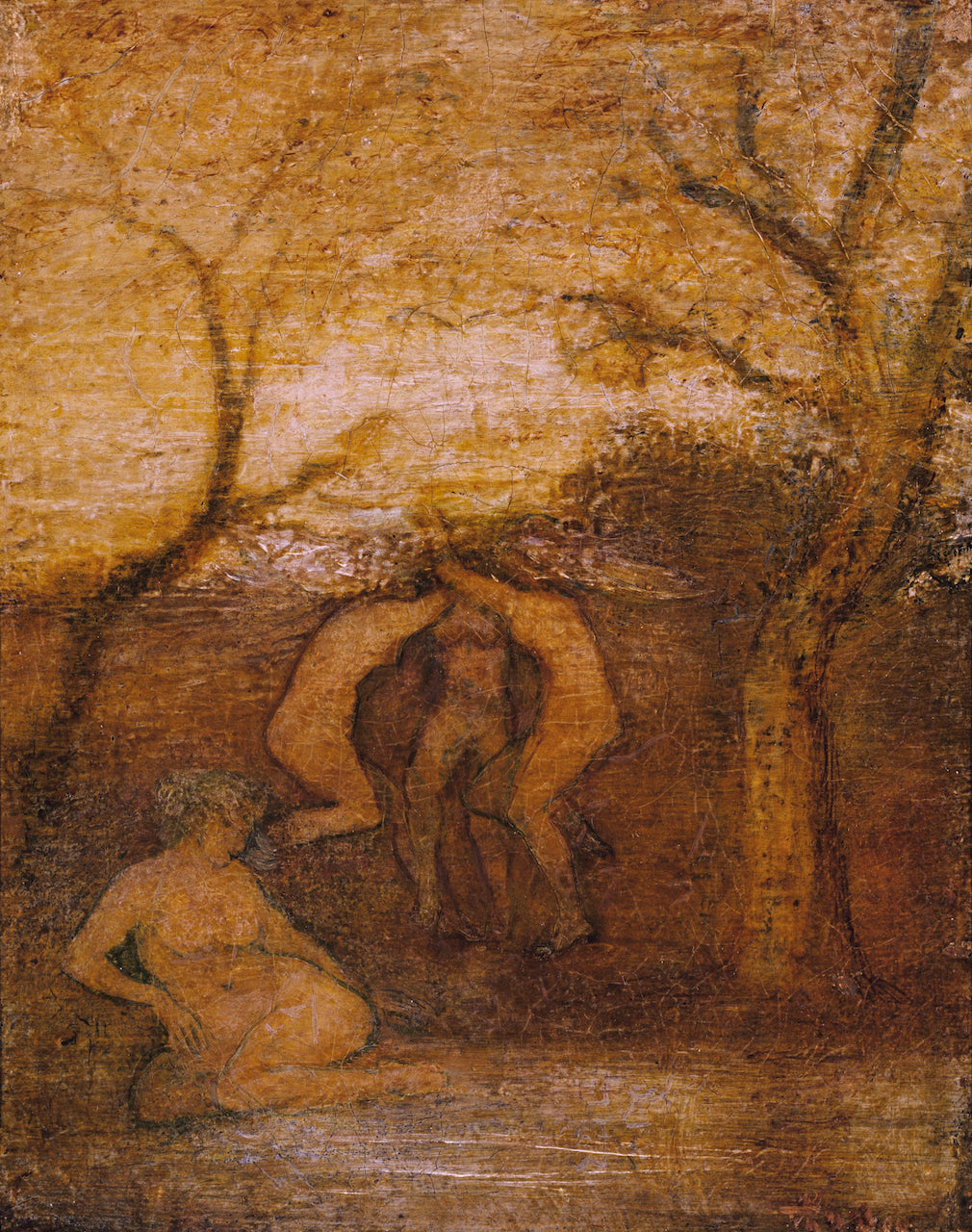 Dancing Dryads, vintage artwork by Albert Pinkham Ryder, 12x8" (A4) Poster