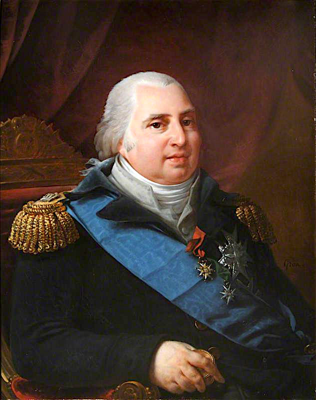 Louis XVIII (1755–1824), King of France, with the Ribbon of the Order of the Saint-Esprit, vintage artwork by Antoine-Jean Gros, 12x8" (A4) Poster