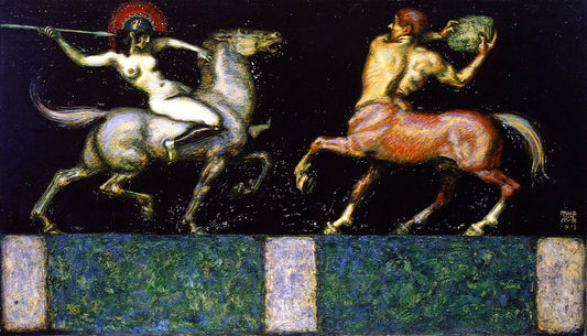Amazon and Centaur by Franz von Stuck,A3(16x12")Poster