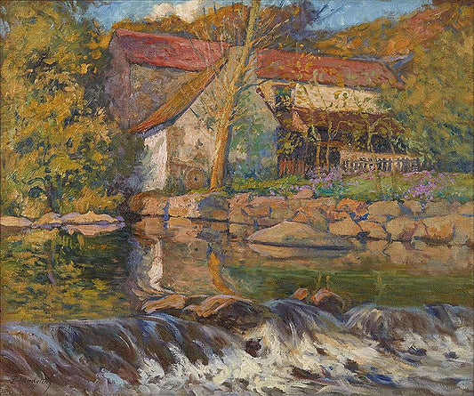 The Mill at Creuse, 1905, vintage artwork by Paul Madeline, 12x8" (A4) Poster