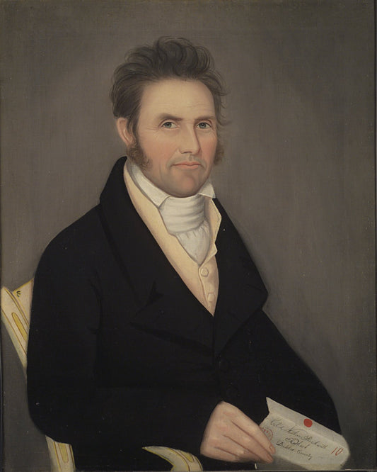 Colonel Nathan Beckwith, vintage artwork by Ammi Phillips, 12x8" (A4) Poster