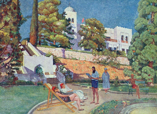 Red Dawns Resort in Dulber, vintage artwork by Ilya Mashkov, 12x8" (A4) Poster