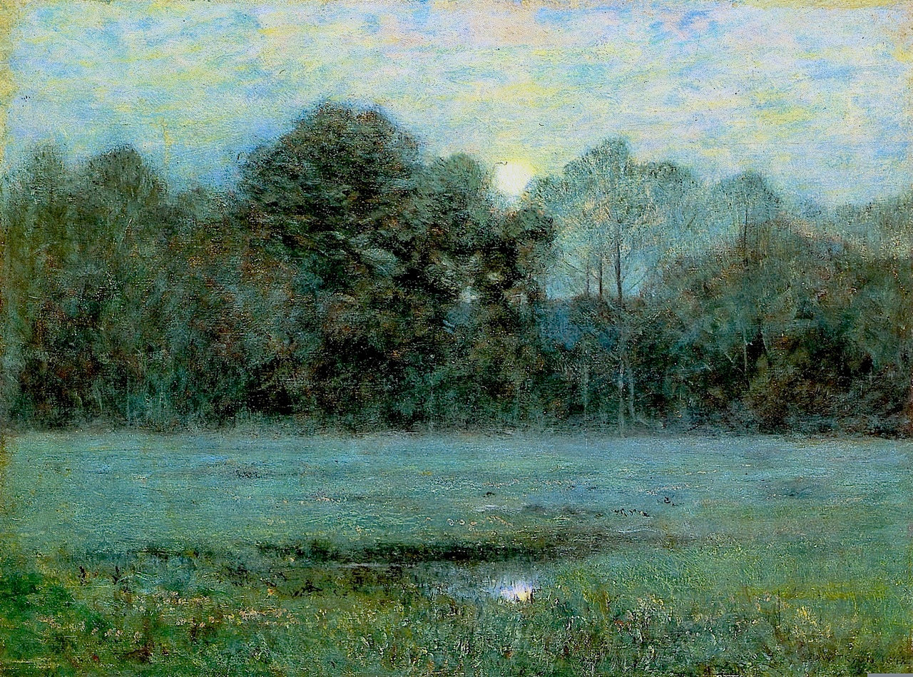 Midsummer Moonrise, vintage artwork by Dwight W. Tryon, 12x8" (A4) Poster