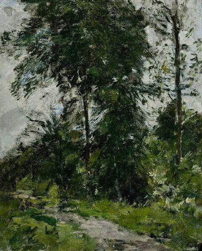 Arbre vert – l’allee, vintage artwork by Eugène-Louis Boudin, 12x8" (A4) Poster