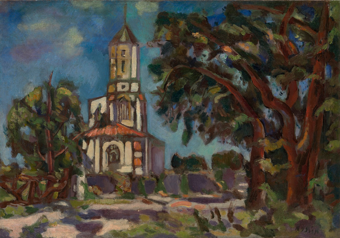 Church in Arcachon, France by Vladimir Baranoff-Rossine,16x12(A3) Poster