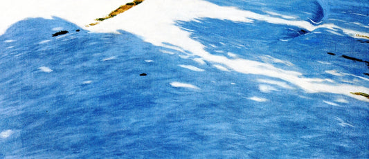 Hard Shadow Cast on Snow, vintage artwork by Hans Emmenegger, 12x8" (A4) Poster