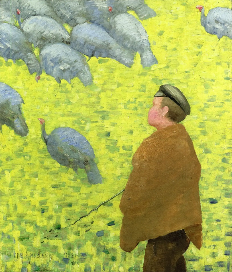 The Guardian of Turkeys, vintage artwork by Charles Angrand, 12x8" (A4) Poster