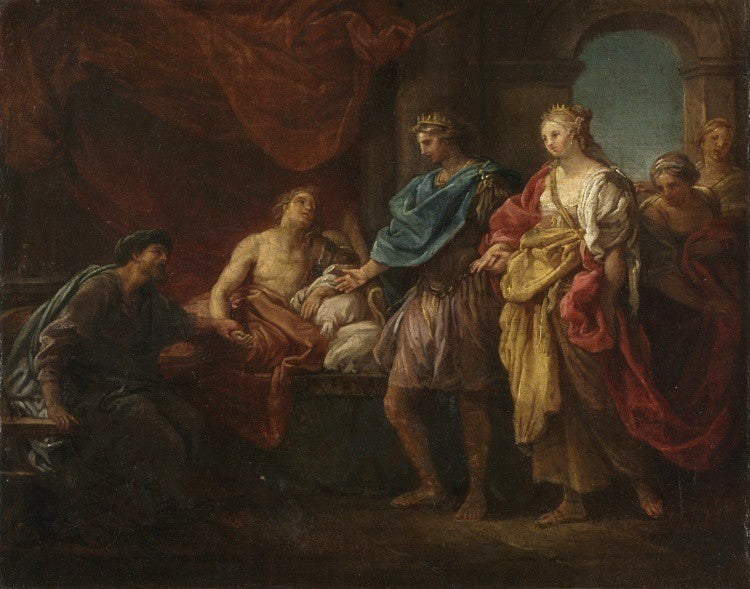 Antiochus and Stratonice (study), vintage artwork by Pompeo Batoni, 12x8" (A4) Poster