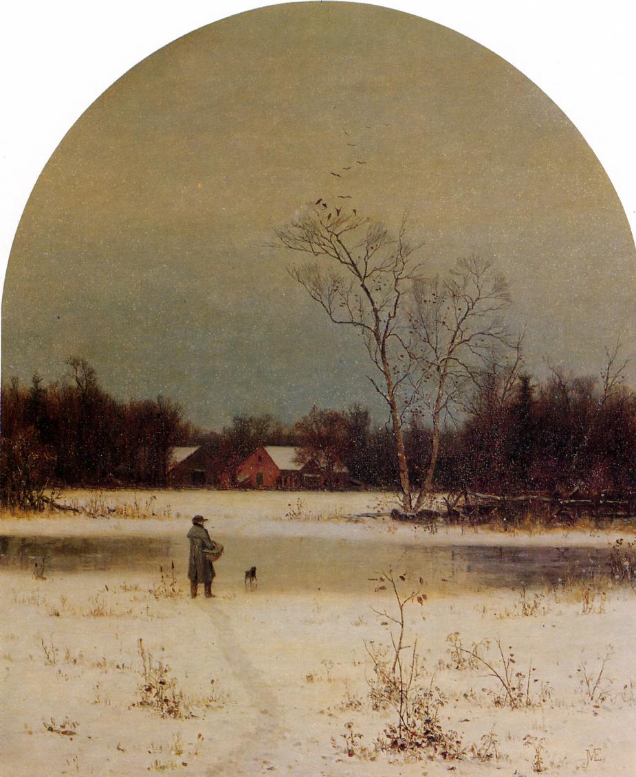 The Frozen Pond, vintage artwork by Jervis McEntee, 12x8" (A4) Poster