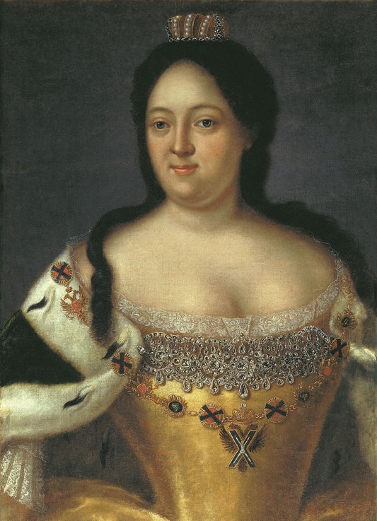 Portrait of Empress Anna of Russia, vintage artwork by Johann Heinrich Wedekind, 12x8" (A4) Poster