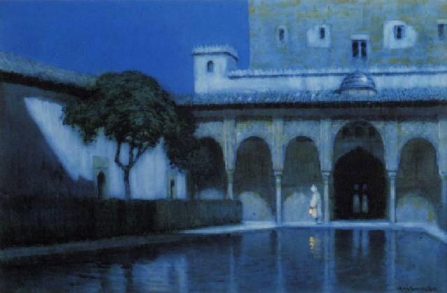 , Court of the Myrtles, Alhambra by Albert Moulton Foweraker,16x12(A3) Poster