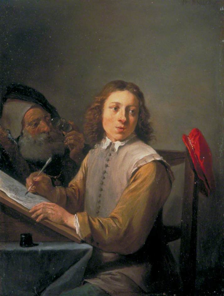 The Five Senses:  Sight, vintage artwork by David Teniers (II), 12x8" (A4) Poster