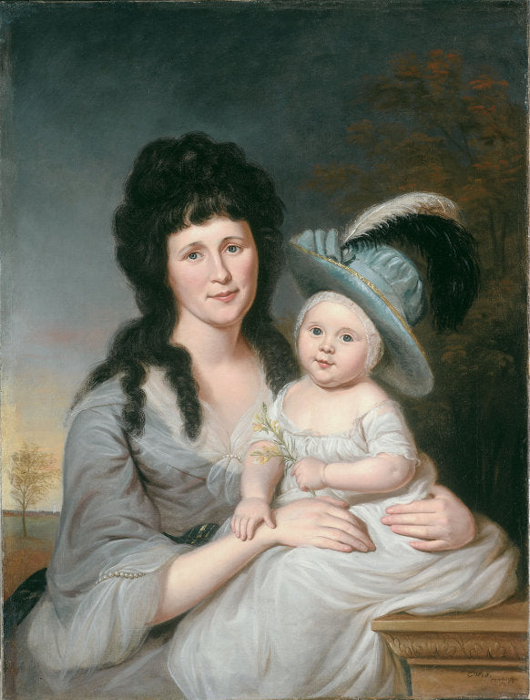 Mrs. John Nicholson (Hannah Duncan) and John Nicholson, Jr., vintage artwork by Charles Willson Peale, 12x8" (A4) Poster