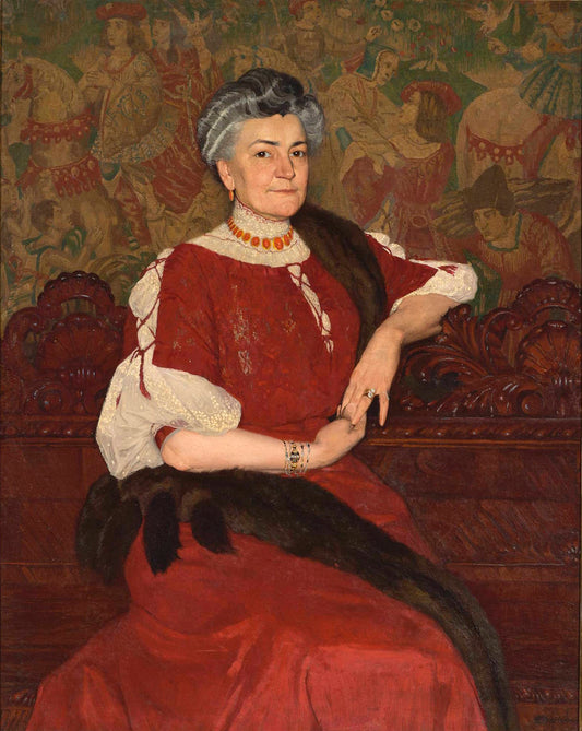 Portrait of Mrs Herse, vintage artwork by Edward Okuń, 12x8" (A4) Poster