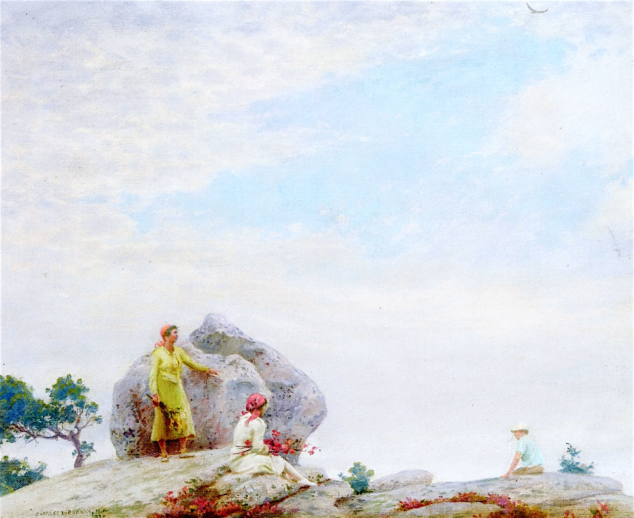 Gray Day on the Cliff by Charles Courtney Curran,16x12(A3) Poster