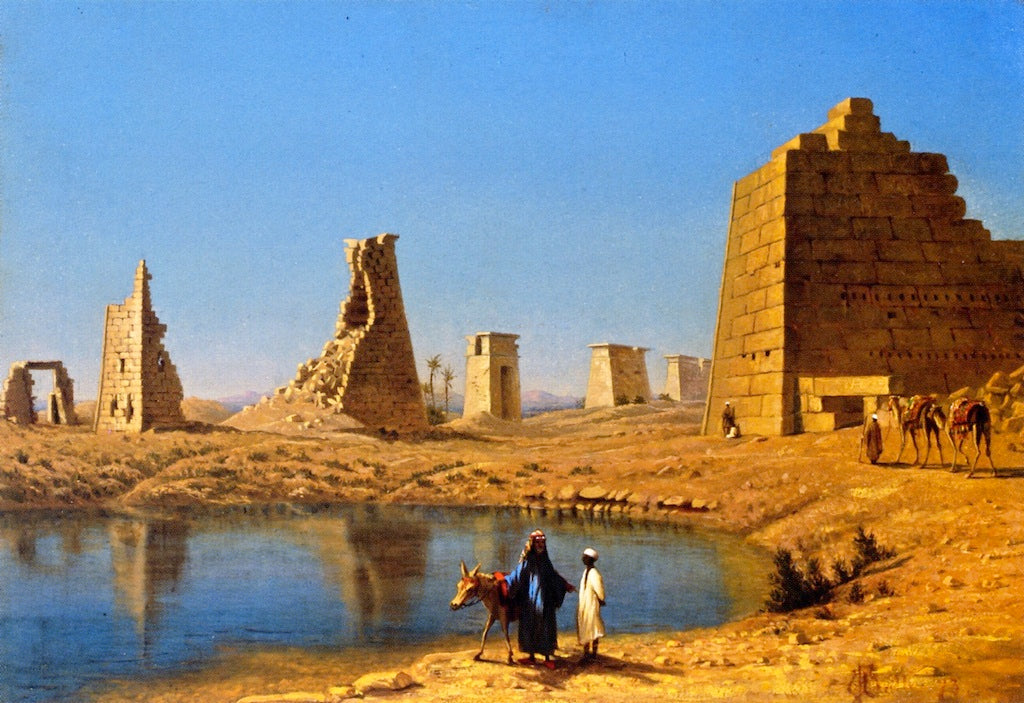 Egyptian Ruins, vintage artwork by Frank Waller, 12x8" (A4) Poster