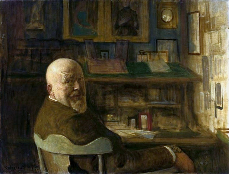 A man at a desk by Leopold von Kalckreuth,A3(16x12")Poster