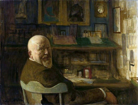 A man at a desk by Leopold von Kalckreuth,A3(16x12")Poster