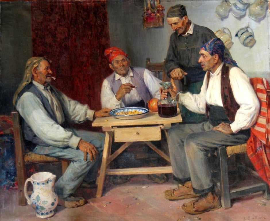 Valencianos, vintage artwork by Jose Benlliure Gil, 12x8" (A4) Poster