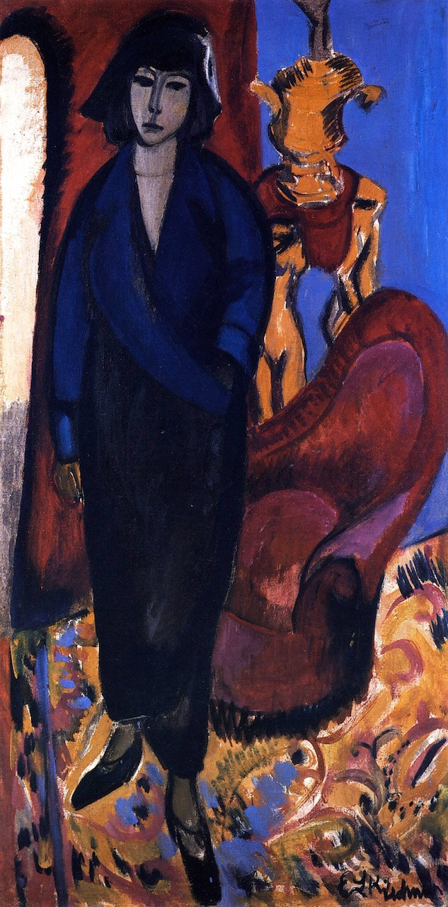 Die Russin, vintage artwork by Ernst Ludwig Kirchner, 12x8" (A4) Poster