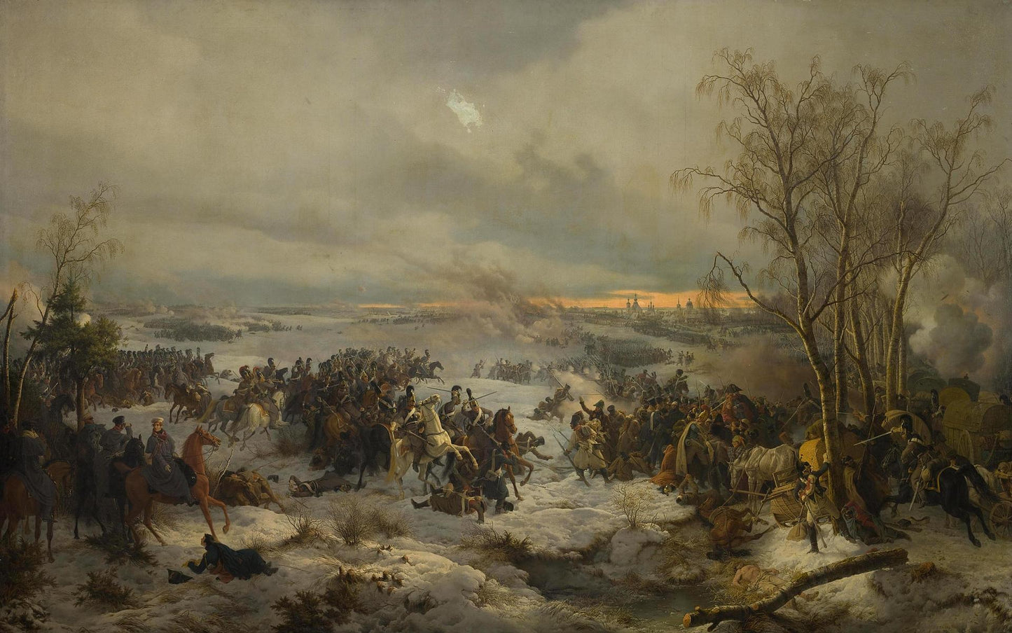 The Battle of Krasny on 5 (17) November 1812, vintage artwork by Peter von Hess, 12x8" (A4) Poster