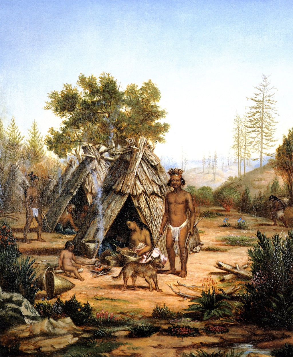 Pomo Indians of California, vintage artwork by John Greenleaf Cloudman, A3 (16x12") Poster Print