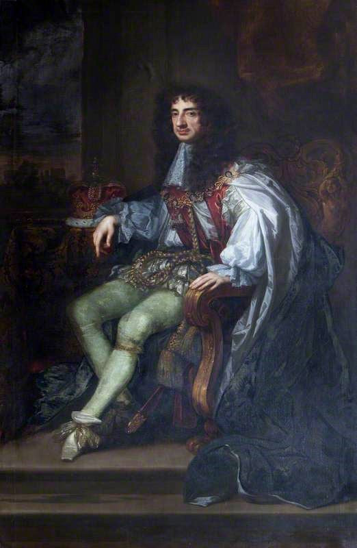 Charles II in Garter Robes, vintage artwork by Peter Lely, 12x8" (A4) Poster