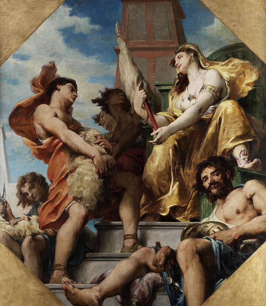Allegory of Production, vintage artwork by Henri Leopold Levy, 12x8" (A4) Poster