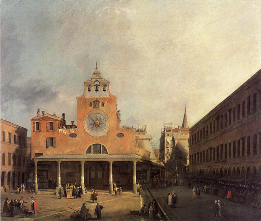 San Giacomo de Rialto, vintage artwork by Canaletto, 12x8" (A4) Poster
