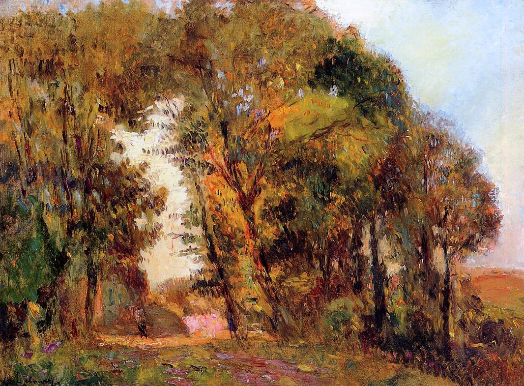 The Forest in Autumn near Rouen, vintage artwork by Albert Lebourg, 12x8" (A4) Poster