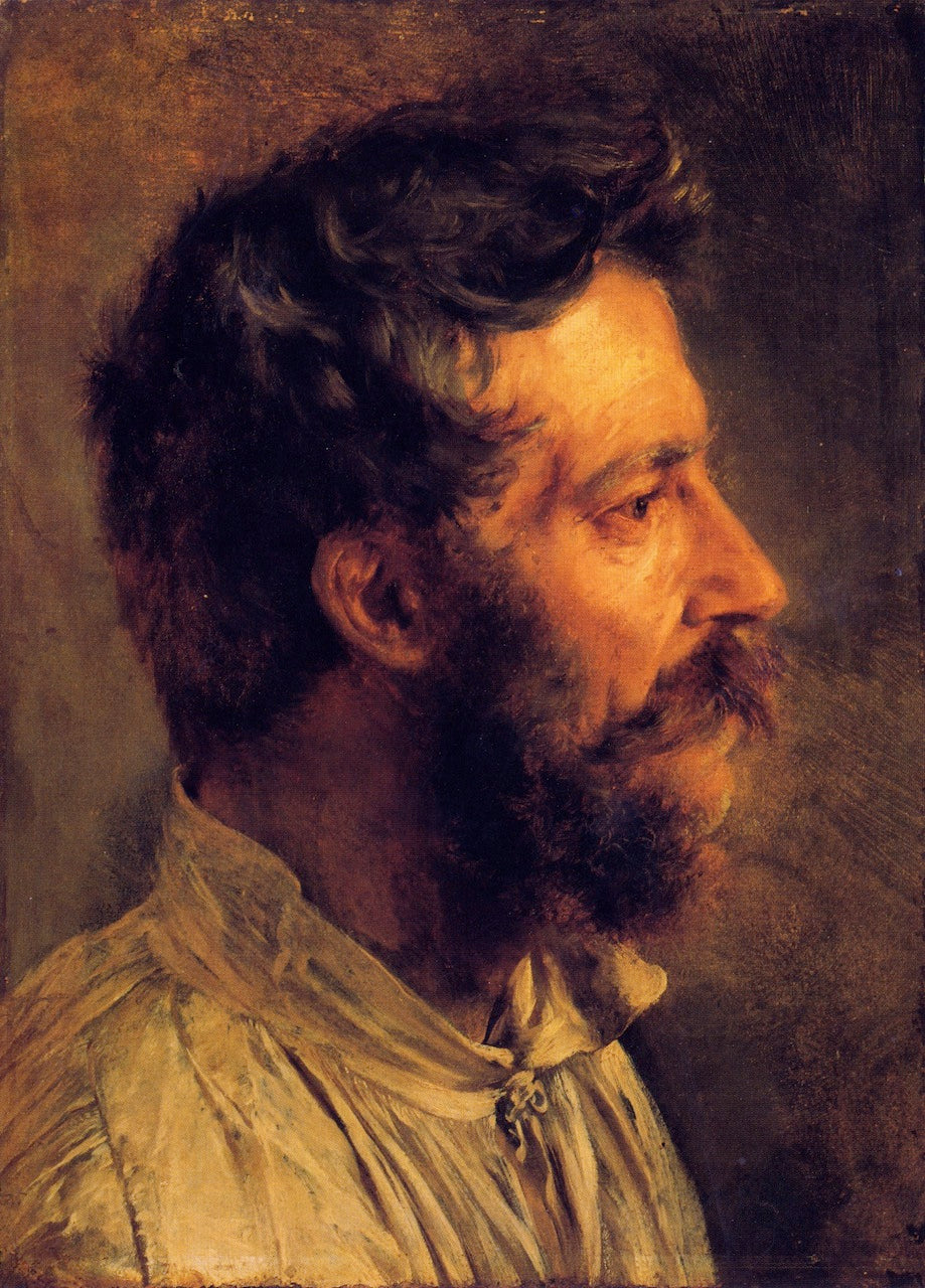 Head of a Bearded Workman in Profile, vintage artwork by Adolph von Menzel, A3 (16x12") Poster Print