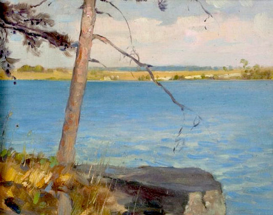 Lone Tree, St. Lawrence, vintage artwork by Victor Coleman Anderson, 12x8" (A4) Poster
