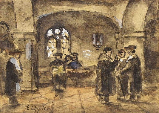 In a synagogue in Hungary by Ernst Oppler,A3(16x12")Poster
