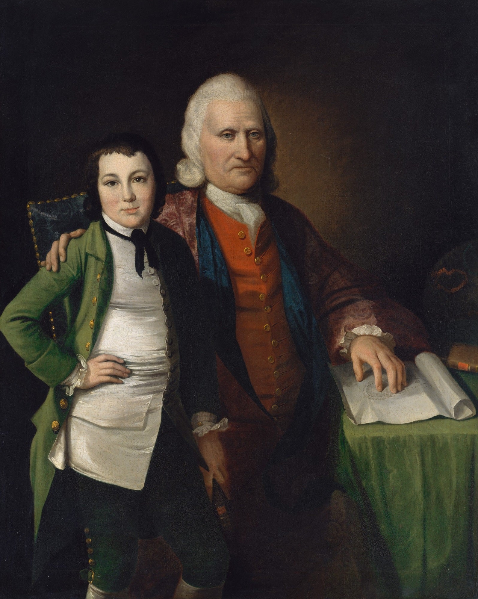 Cadwallader Colden and His Grandson Warren De Lancey, vintage artwork by Matthew Pratt, 12x8" (A4) Poster