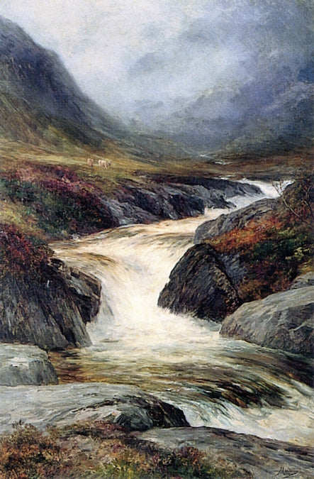 Highland Torrent, vintage artwork by John MacWhirter, 12x8" (A4) Poster