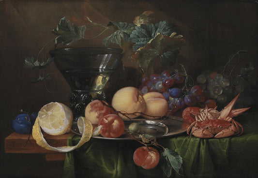 Still Life with a Roemer, vintage artwork by Jan Davidsz. de Heem, 12x8" (A4) Poster