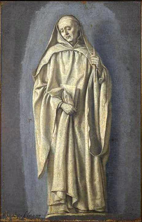 Christian Figures, St Odo of Cluny, vintage artwork by Laurent de La Hyre, 12x8" (A4) Poster