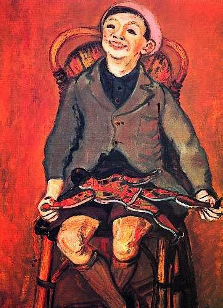 Child with a Harlequin by Abraham Mintchine,16x12(A3) Poster