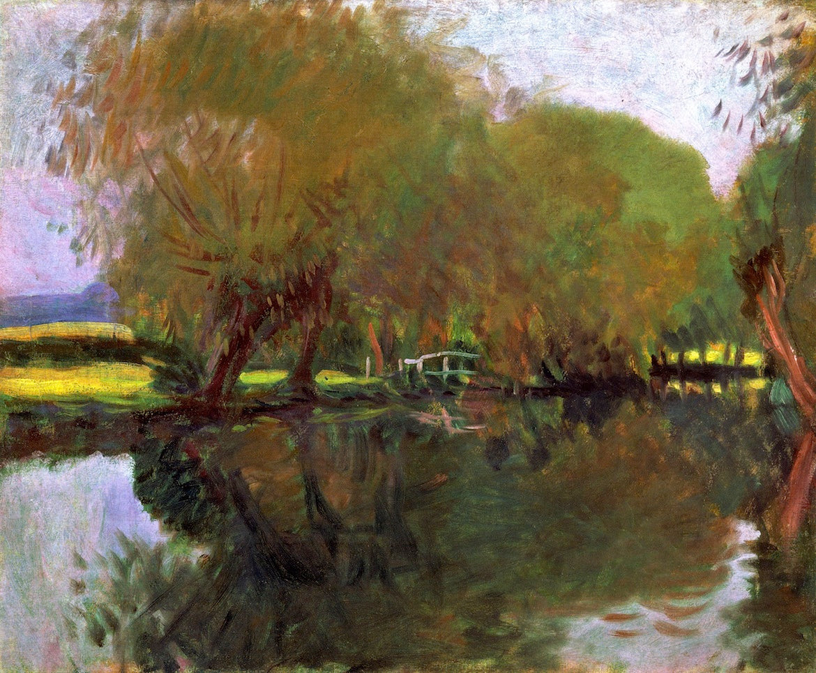 A Backwater at Calcot Near Reading, vintage artwork by John Singer Sargent, 12x8" (A4) Poster