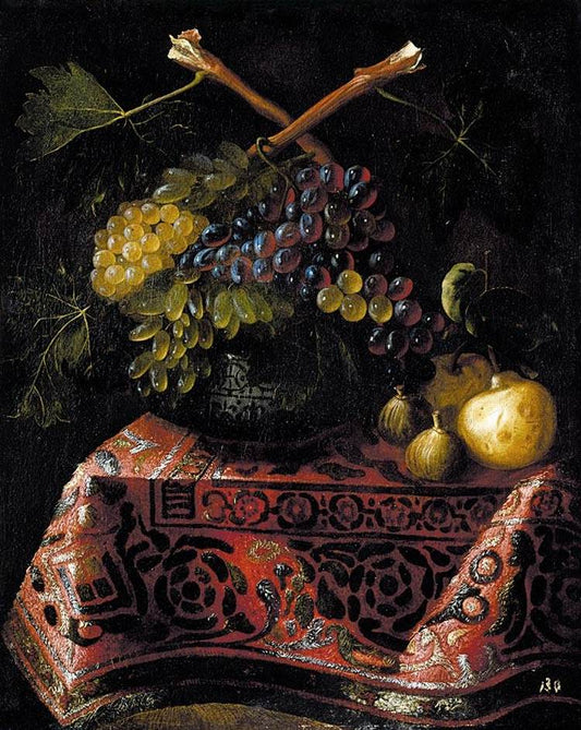 Still Life Of Fruit, vintage artwork by Juan Bautista de Espinosa, 12x8" (A4) Poster