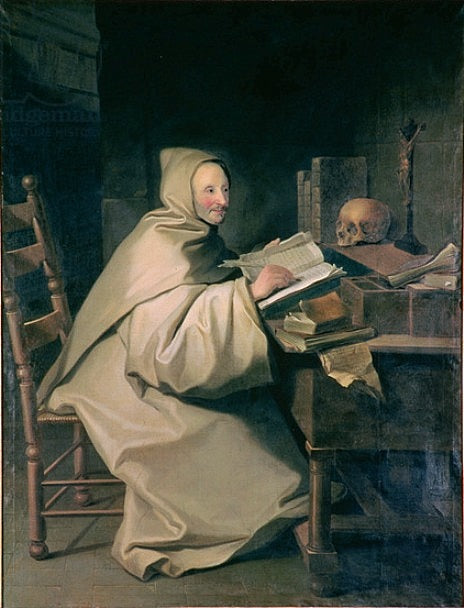 Portrait of Abbot Armand Jean le Bouthillier de Rance (1626-1700), vintage artwork by Hyacinthe Rigaud, 12x8" (A4) Poster