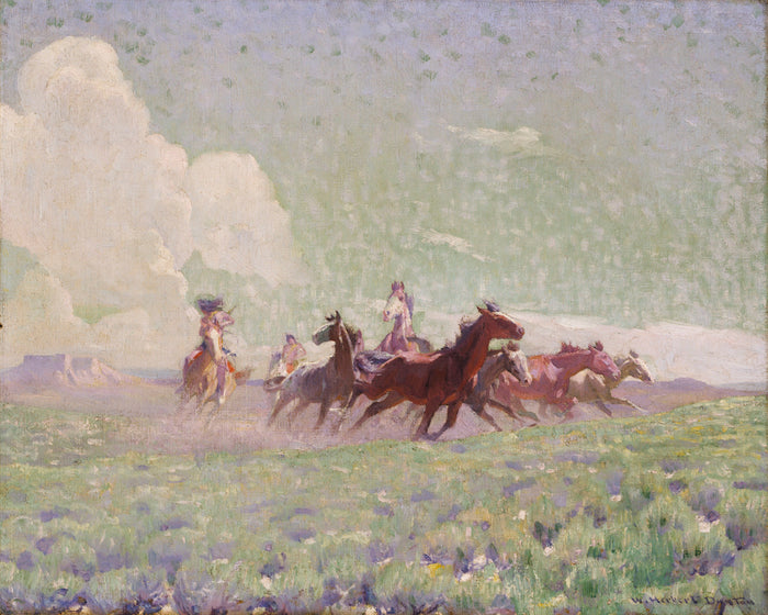 The Enemies' Horses by William Herbert Dunton,16x12(A3) Poster