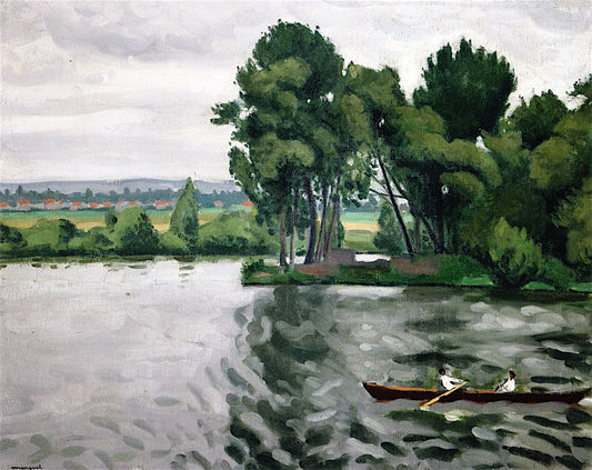 Banks of the Seine at Poissy, vintage artwork by Albert Marquet, 12x8" (A4) Poster
