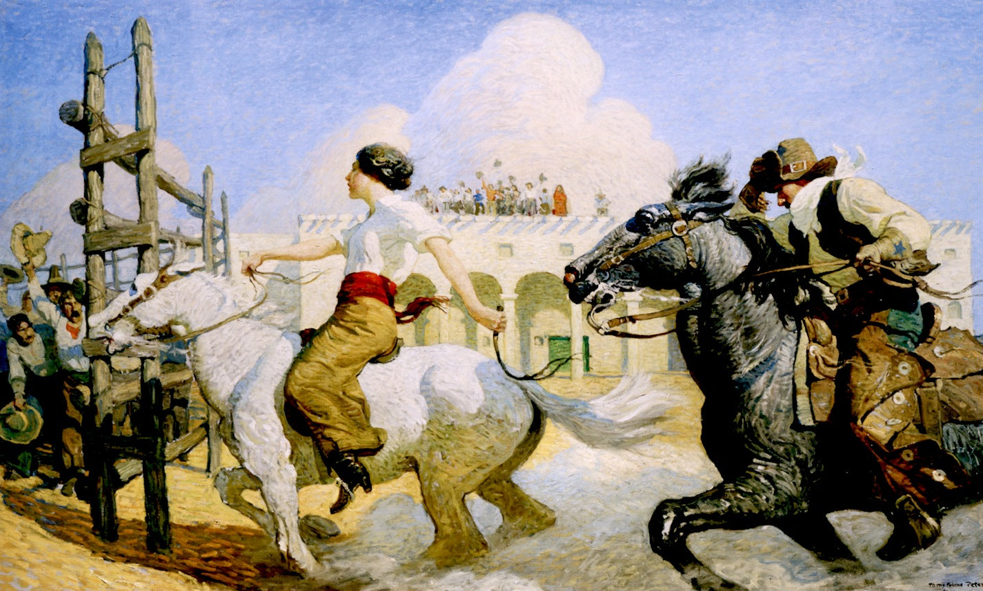 The Lady Wins, vintage artwork by Newell Convers (N.C.) Wyeth, 12x8" (A4) Poster