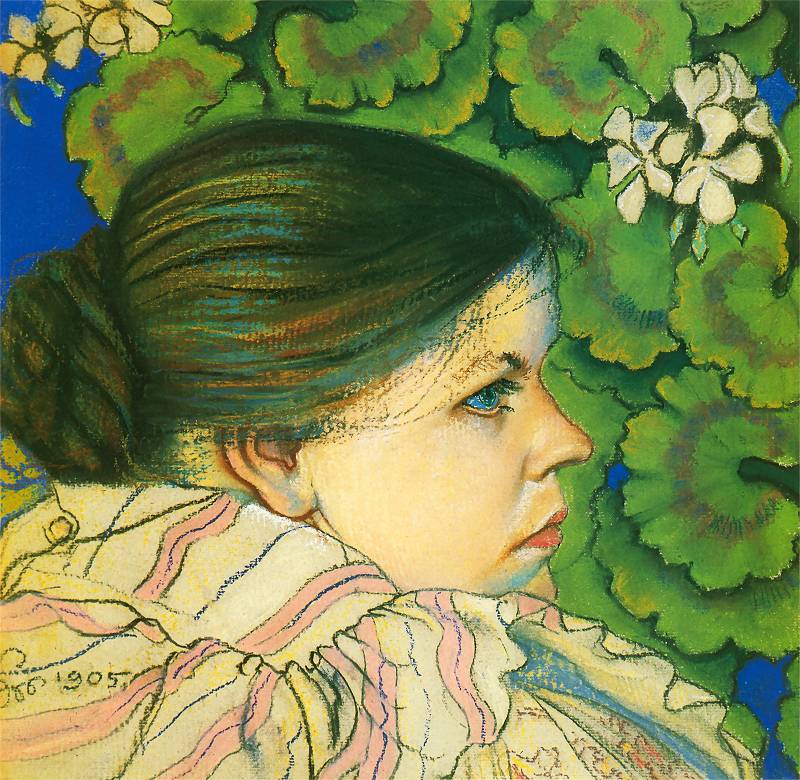 The Artist's Wife with Geraniums by Stanislaw Wyspianski,A3(16x12")Poster